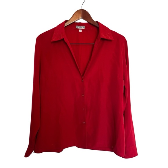 2 dye for Tops - 2 Dye for  Red Long Sleeve Button Down Shirt size medium